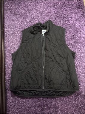 Old Navy Black Quilted Vest with Front Zip Size XXL
